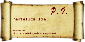 Pantelics Ida névjegykártya